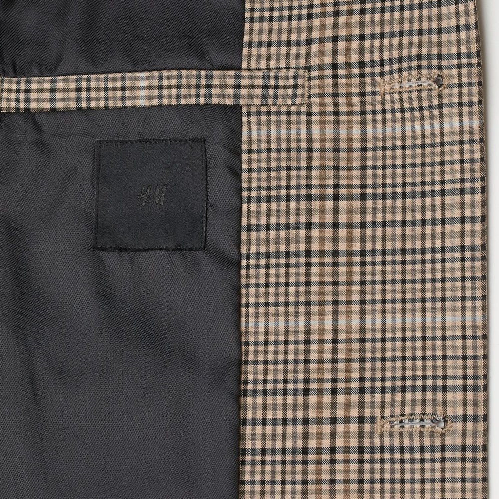 H&M Patterned Coat Beige/Plaid - Picture 5 of 5